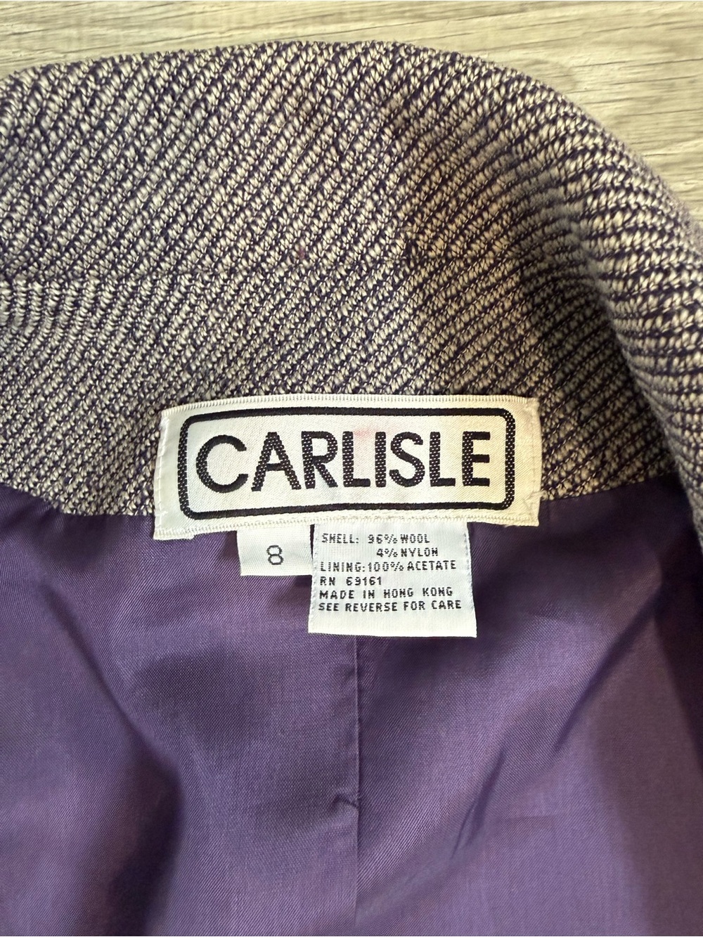 Vintage Carlisle Wool Blend Grey Tweed Two-Piece Blazer & Midi Pencil Skirt Suit - Picture 3 of 12